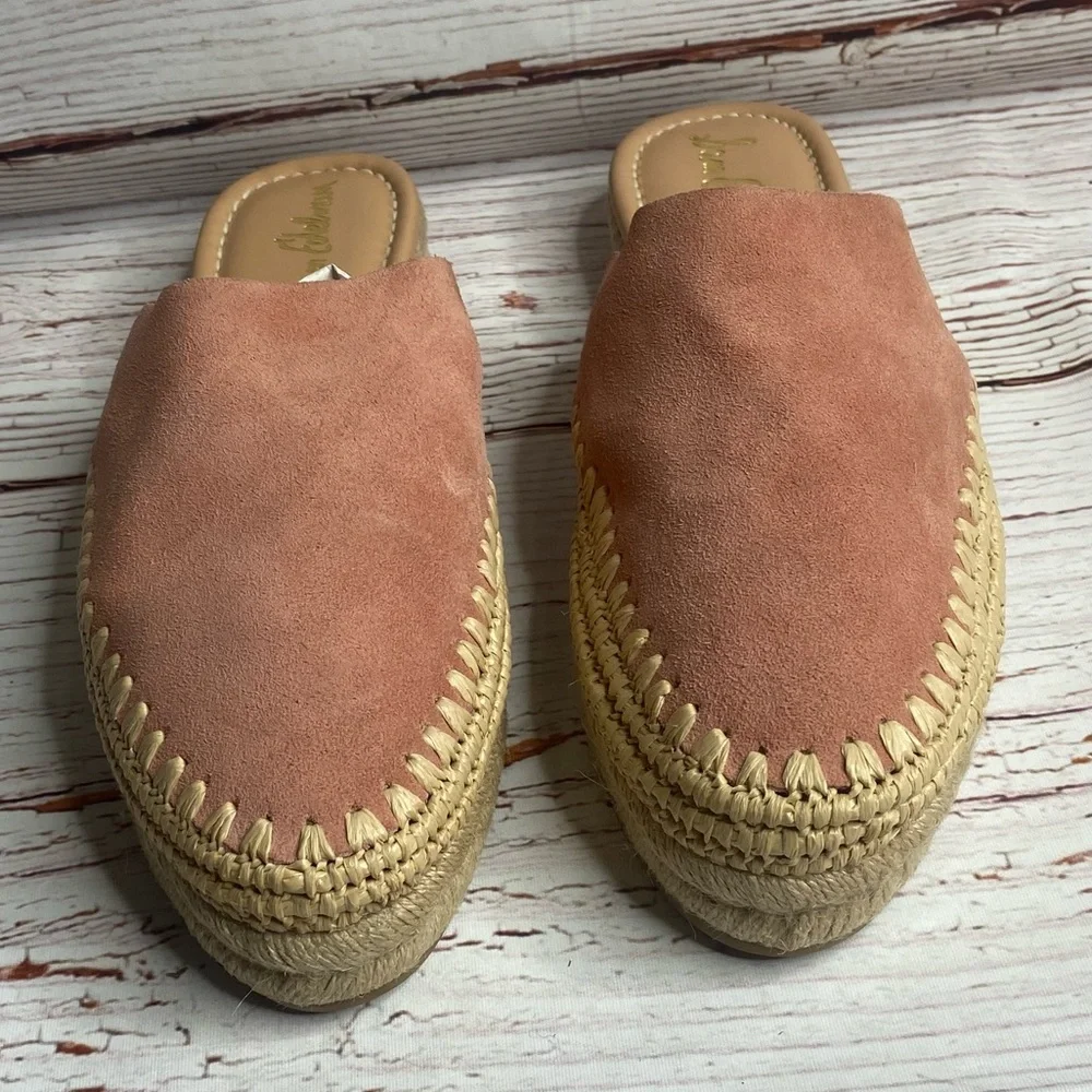 New Sam Edelman Austin Espadrille Slide in Rose Suede Sz 10.5